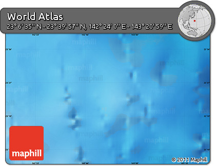 Shaded Relief Map of the Area around 23° 23' 16" N, 142° 52' 30" E