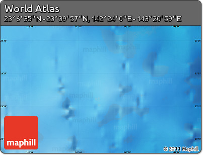 Shaded Relief Map of the Area around 23° 23' 16" N, 142° 52' 30" E
