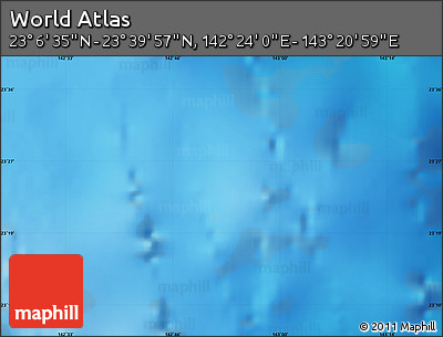 Shaded Relief Map of the Area around 23° 23' 16" N, 142° 52' 30" E