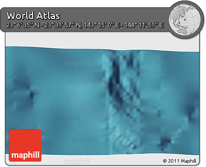 Satellite 3D Map of the Area around 23° 23' 16" N, 143° 43' 29" E