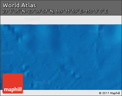 Physical 3D Map of the Area around 23° 23' 16" N, 149° 40' 30" E