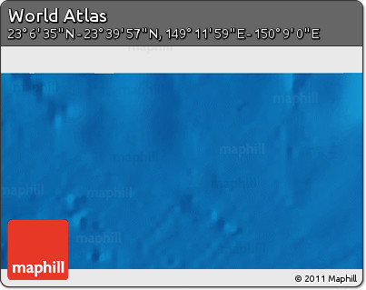 Physical 3D Map of the Area around 23° 23' 16" N, 149° 40' 30" E
