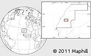 Blank Location Map of the area around 23° 23' 16" N, 14° 22' 30" W