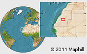 Satellite Location Map of the area around 23° 23' 16" N, 14° 22' 30" W