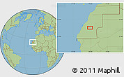 Savanna Style Location Map of the area around 23° 23' 16" N, 14° 22' 30" W