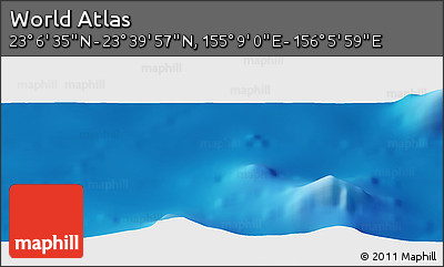 Physical Panoramic Map of the Area around 23° 23' 16" N, 155° 37' 30" E