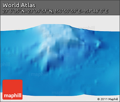 Physical 3D Map of the Area around 23° 23' 16" N, 157° 19' 29" E