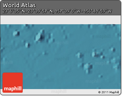 Satellite 3D Map of the Area around 23° 23' 16" N, 157° 10' 30" W