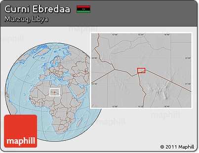 Gray Location Map of Curni Ebredaa, hill shading