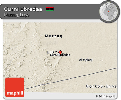 Shaded Relief Panoramic Map of Curni Ebredaa