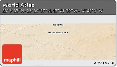Satellite Panoramic Map of the Area around 23° 23' 16" N, 15° 13' 29" W