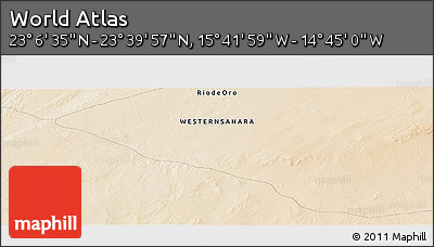 Satellite Panoramic Map of the Area around 23° 23' 16" N, 15° 13' 29" W