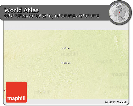 Physical 3D Map of the Area around 23° 23' 16" N, 17° 4' 30" E