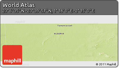 Physical Panoramic Map of the Area around 23° 23' 16" N, 1° 46' 29" E