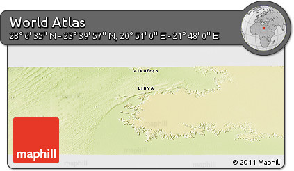 Physical Panoramic Map of the Area around 23° 23' 16" N, 21° 19' 30" E