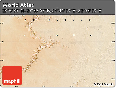 Satellite Map of the Area around 23° 23' 16" N, 22° 10' 29" E