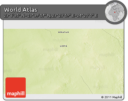 Physical 3D Map of the Area around 23° 23' 16" N, 23° 52' 30" E