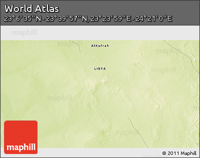 Physical 3D Map of the Area around 23° 23' 16" N, 23° 52' 30" E