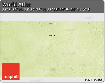 Physical 3D Map of the Area around 23° 23' 16" N, 23° 52' 30" E