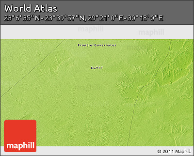 Physical 3D Map of the Area around 23° 23' 16" N, 29° 49' 30" E
