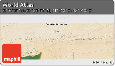 Satellite Panoramic Map of the Area around 23° 23' 16" N, 31° 31' 29" E
