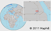Gray Location Map of the area around 23° 23' 16" N, 32° 22' 30" E