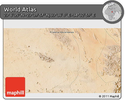 Satellite 3D Map of the Area around 23° 23' 16" N, 34° 4' 30" E