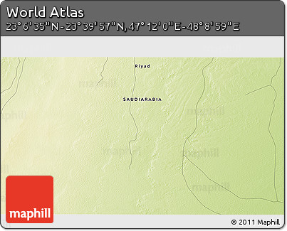 Physical 3D Map of the Area around 23° 23' 16" N, 47° 40' 29" E