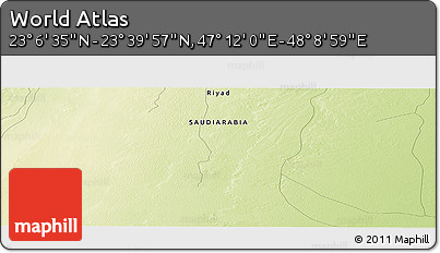 Physical Panoramic Map of the Area around 23° 23' 16" N, 47° 40' 29" E