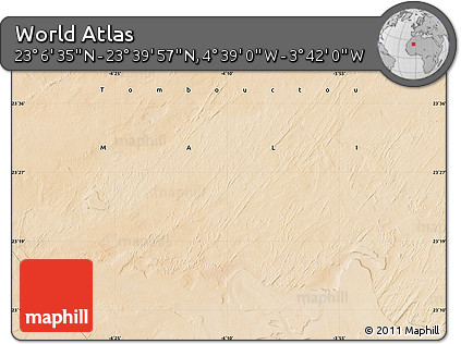 Satellite Map of the Area around 23° 23' 16" N, 4° 10' 30" W