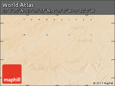 Satellite Map of the Area around 23° 23' 16" N, 4° 10' 30" W