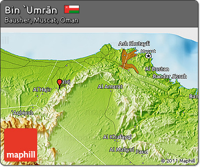 Physical 3D Map of Bin `Umrān