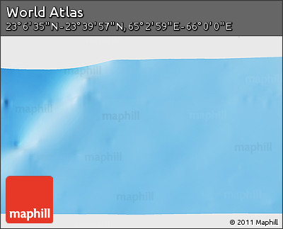 Physical 3D Map of the Area around 23° 23' 16" N, 65° 31' 30" E