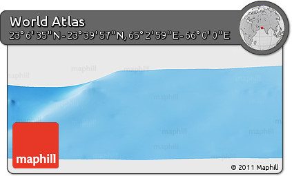 Physical Panoramic Map of the Area around 23° 23' 16" N, 65° 31' 30" E