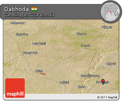 Satellite Panoramic Map of Dabhoda