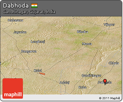 Satellite Panoramic Map of Dabhoda