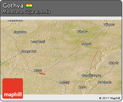 Satellite Panoramic Map of Gothva