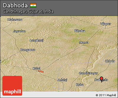 Satellite Panoramic Map of Dabhoda