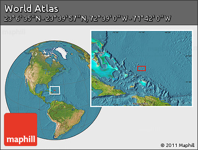 Satellite Location Map of the Area around 23° 23' 16" N, 72° 10' 30" W