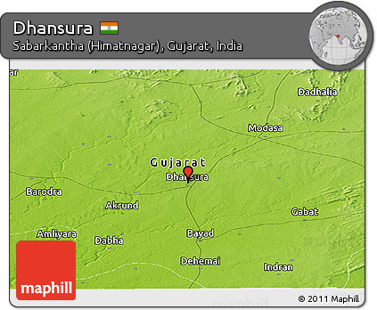 Physical Panoramic Map of Dhansura