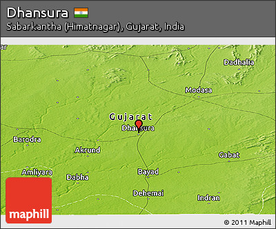 Physical Panoramic Map of Dhansura