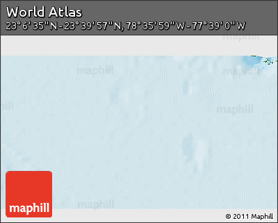 Physical 3D Map of the Area around 23° 23' 16" N, 78° 7' 30" W