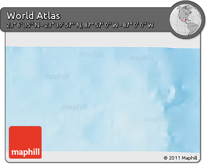 Physical 3D Map of the Area around 23° 23' 16" N, 87° 28' 29" W