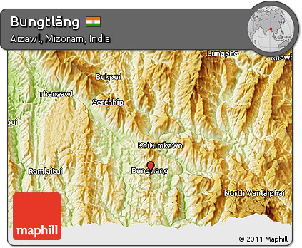 Physical 3D Map of Bungtlāng