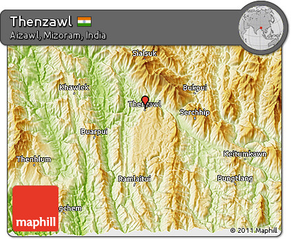 Physical 3D Map of Thenzawl