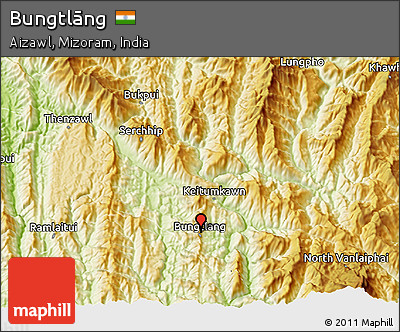Physical 3D Map of Bungtlāng