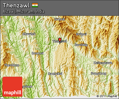 Physical 3D Map of Thenzawl