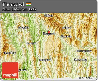 Physical 3D Map of Thenzawl