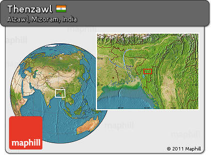 Satellite Location Map of Thenzawl