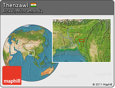 Satellite Location Map of Thenzawl